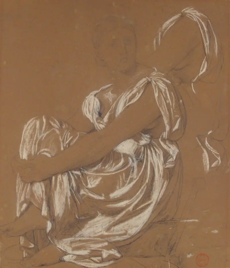 Studie till figuren Iliaden i 'Homers apoteos' av Jean Auguste Dominique Ingres