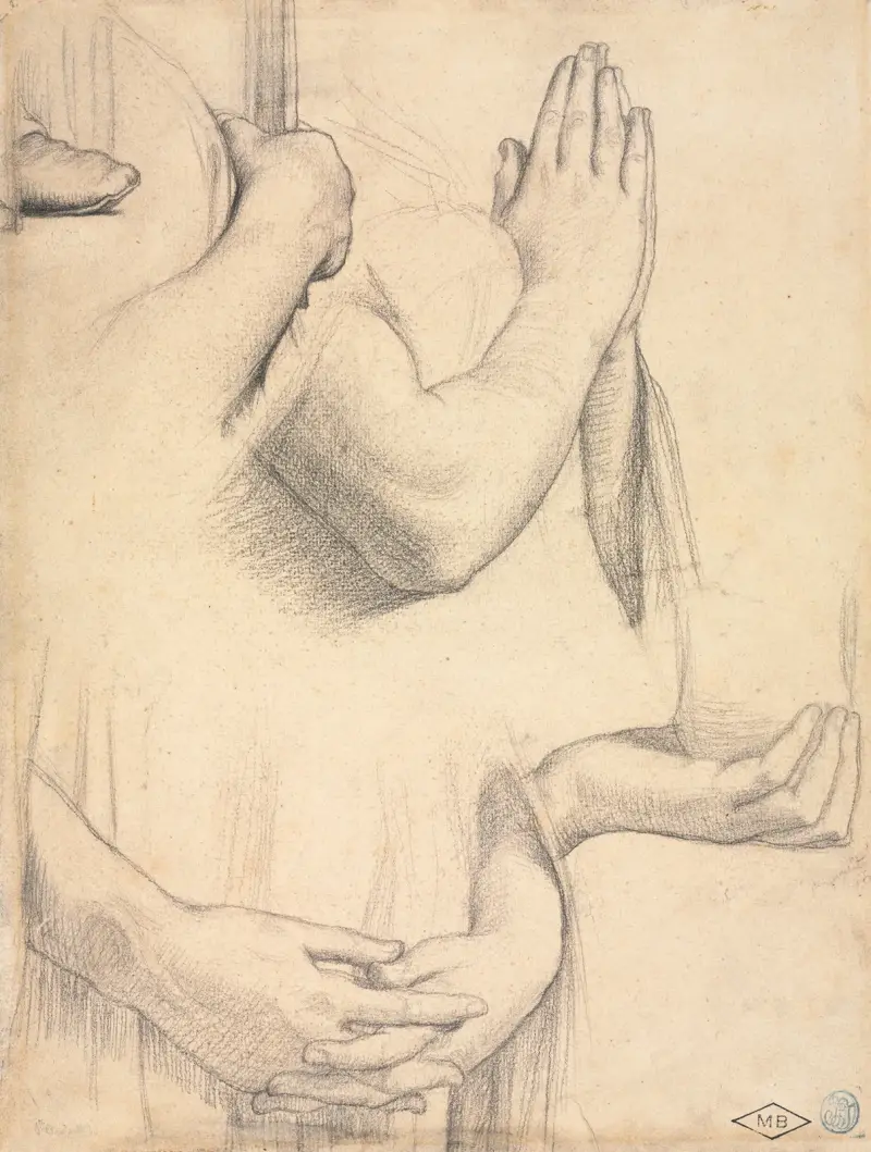 Study of Hands av Jean Auguste Dominique Ingres