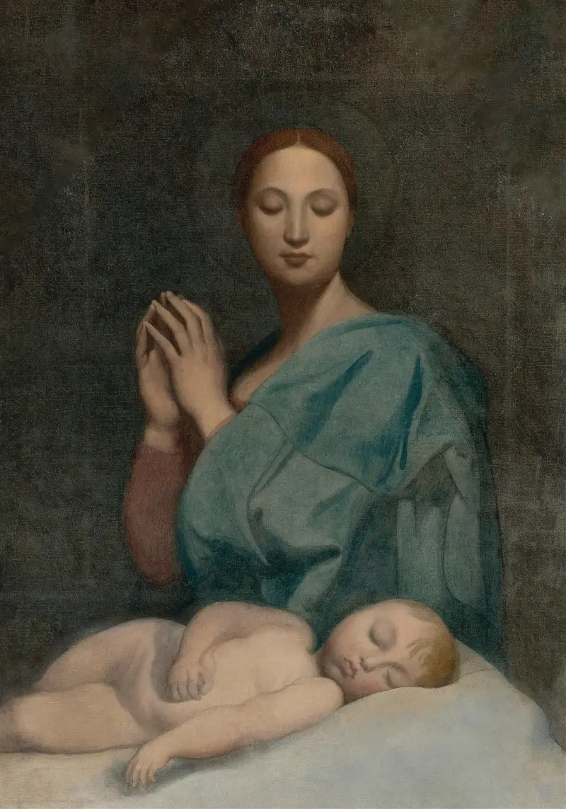 Die Jungfrau mit dem schlafenden Jesuskind von Jean Auguste Dominique Ingres
