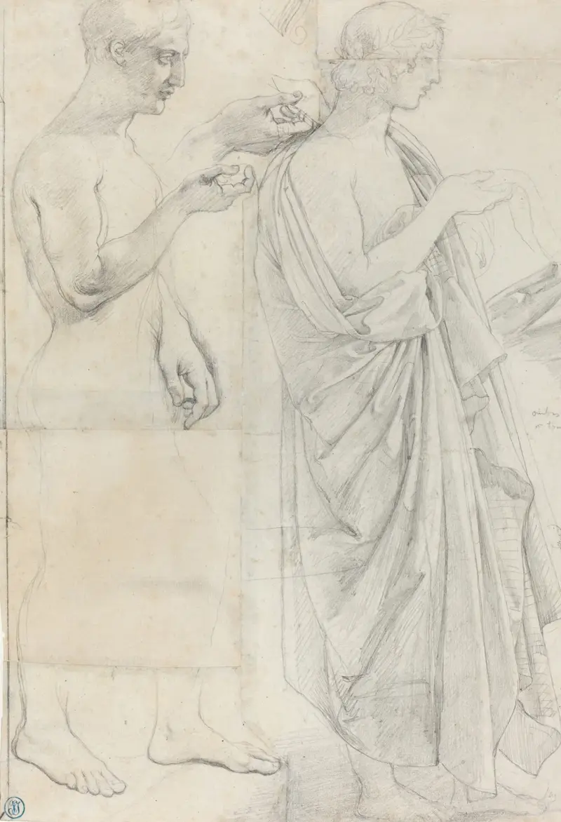 Two Studies of Virgil av Jean Auguste Dominique Ingres