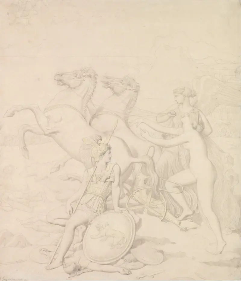 Venus sårad av Diomedes av Jean Auguste Dominique Ingres