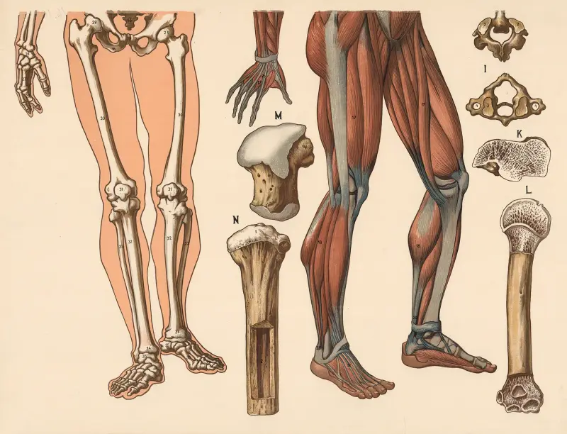 Skeleton and muscles (below the waist), 1906 – nr 2 av F. E. Wachsmuth