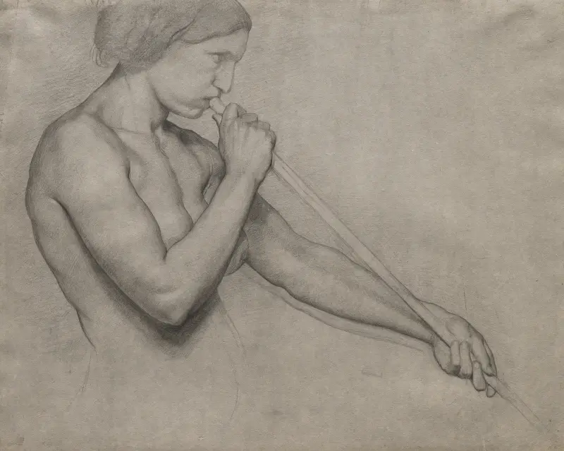 Engel, eine Trompete blasend von Edgar Degas