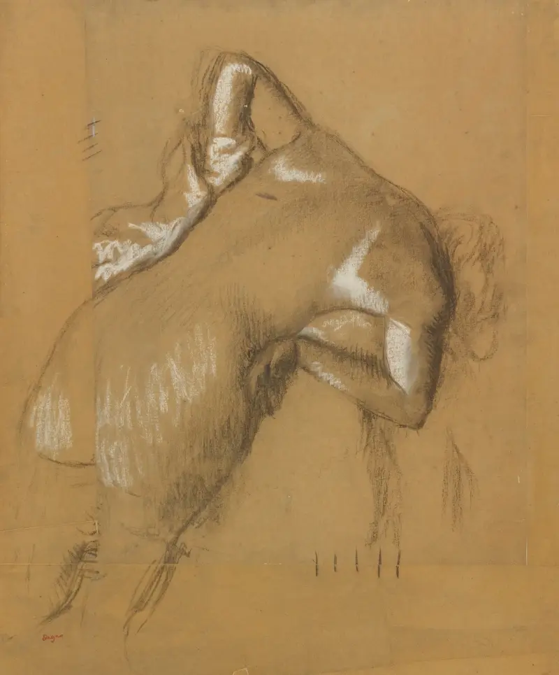 Stojąca naga kobieta wycierająca się, Edgar Degas