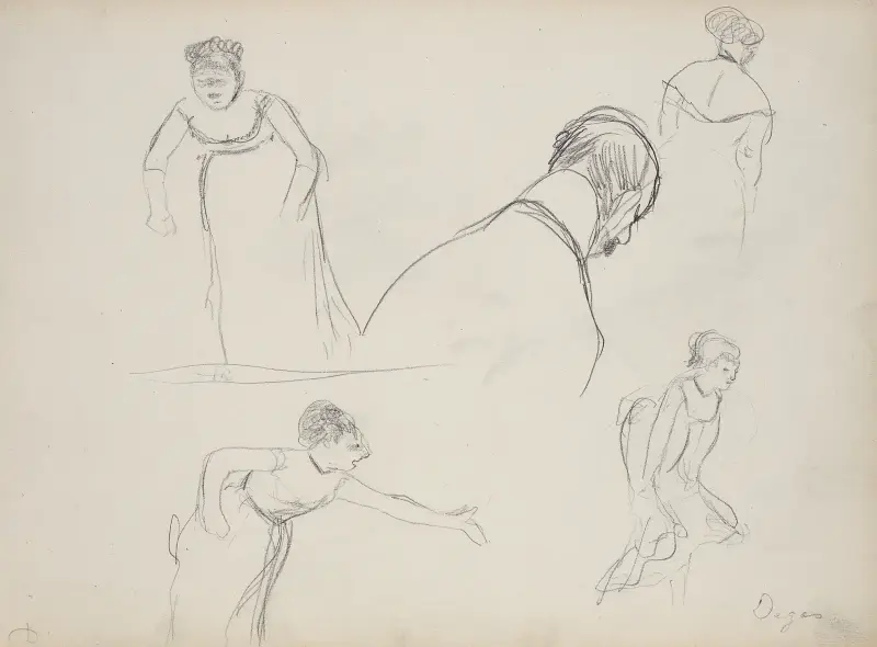 Fünf schnelle Skizzen von Edgar Degas