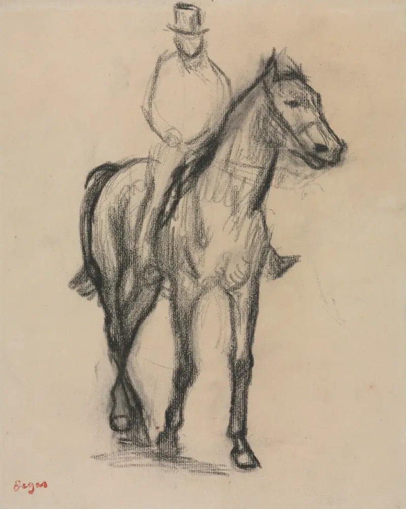 Kůň a jezdec, 1890, Edgar Degas