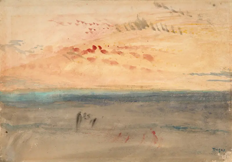 Lichteffekt bei Sonnenuntergang am Meer von Edgar Degas