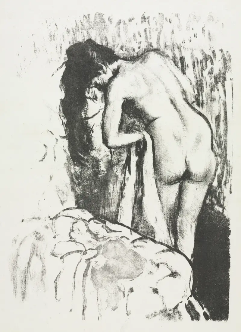 Stående naken kvinna som torkar sig, 1891 – nr 2 av Edgar Degas