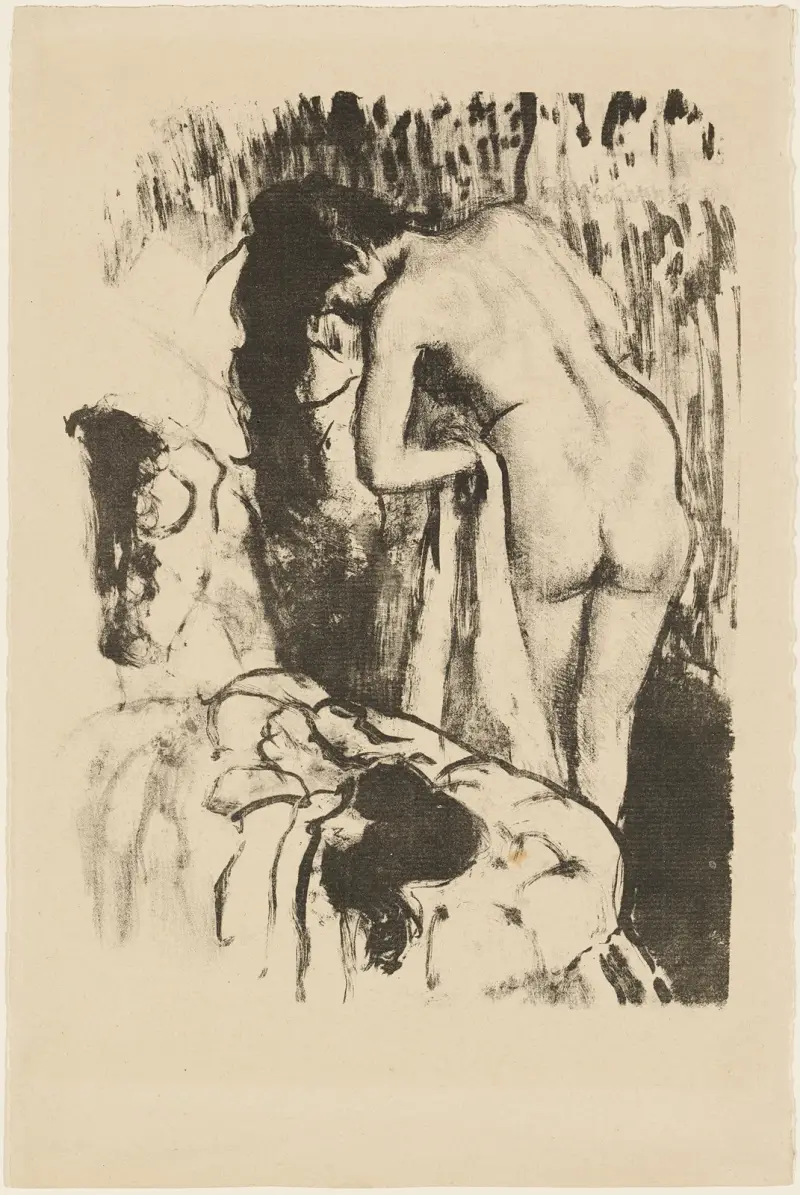 Nude Woman Standing, Drying Herself, 1891 – nr 1 av Edgar Degas
