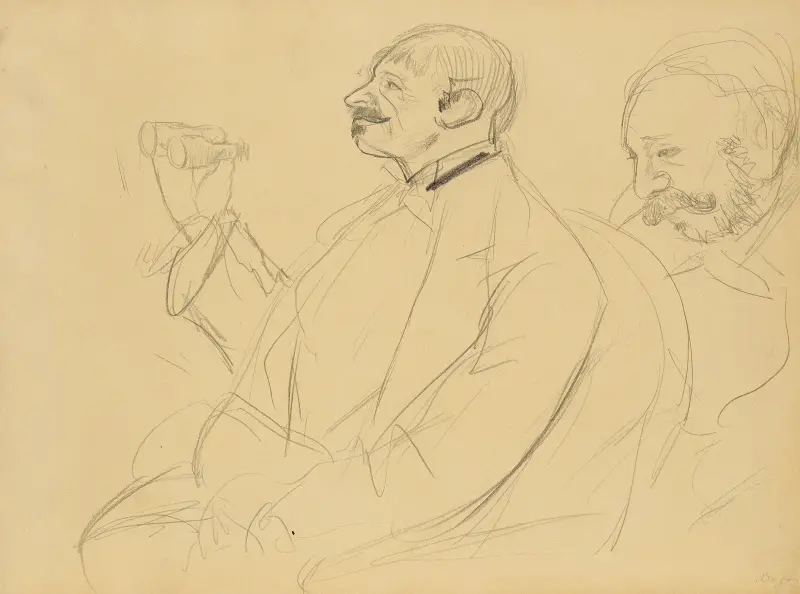 Opera Fan and Ernest Reyer av Edgar Degas