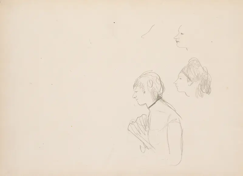 Skisser av en kafésångerska, 1877 – nr 4 av Edgar Degas