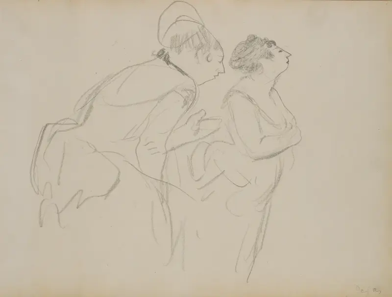 Skisser av kafésångare, 1877 – nr 4 av Edgar Degas