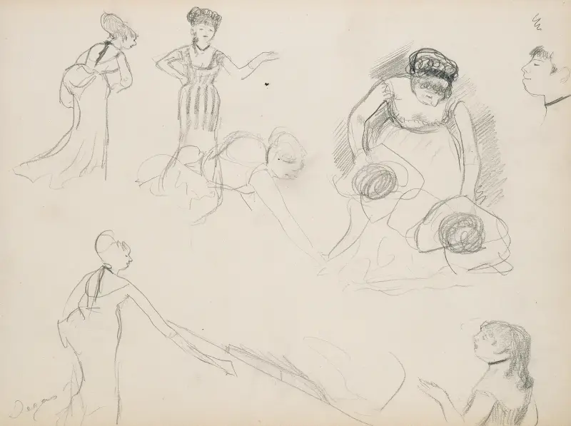 Skisser av kafésångerskor, 1877 – nr 5 av Edgar Degas