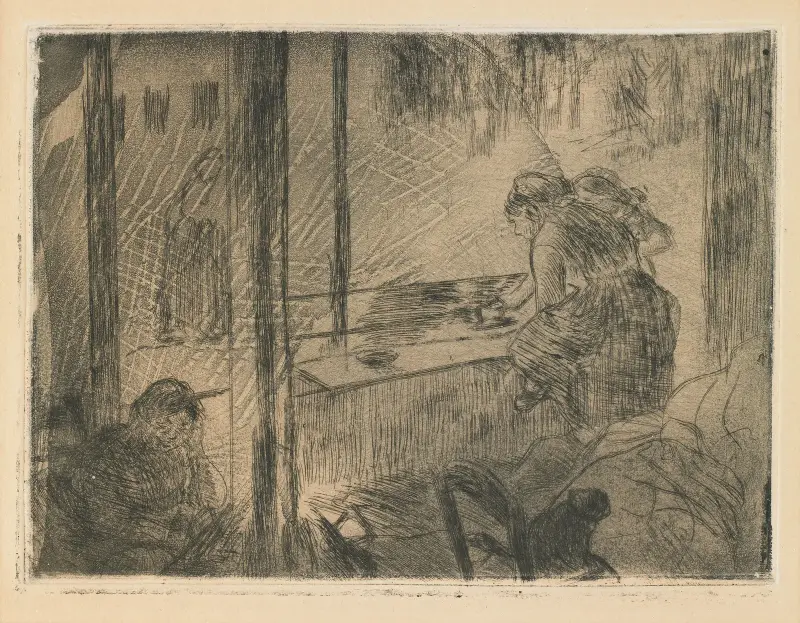 The Laundresses, 1880 av Edgar Degas