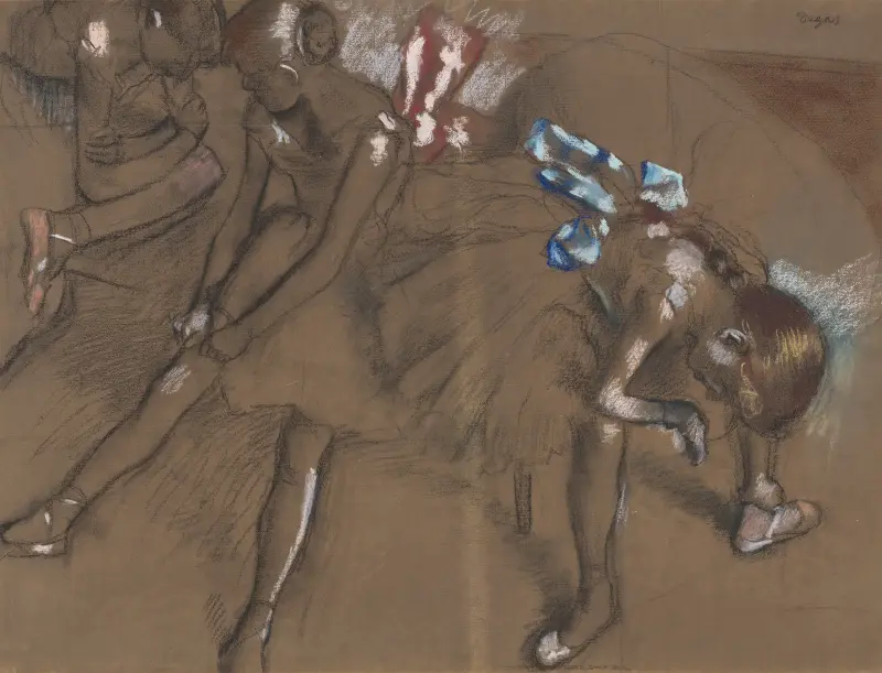 Three Dancers Resting av Edgar Degas