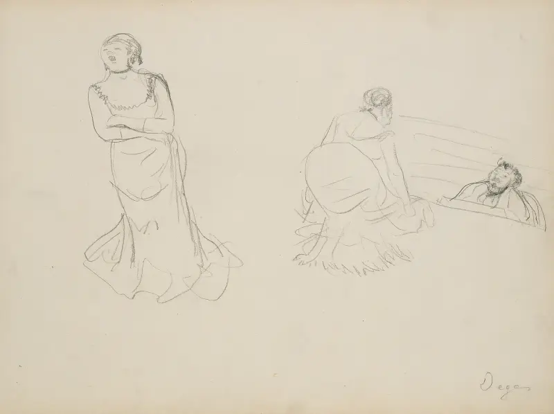 Two Sketches av Edgar Degas
