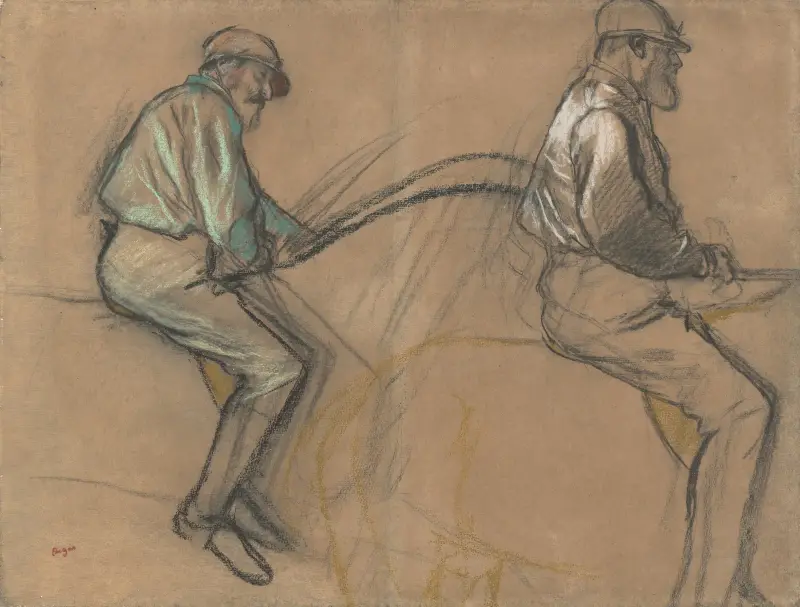 Två studier av en jockey av Edgar Degas
