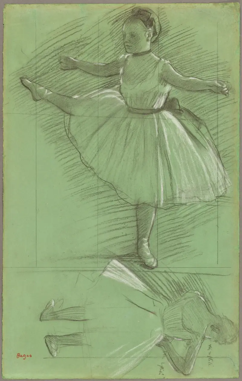 Två studier av dansare av Edgar Degas