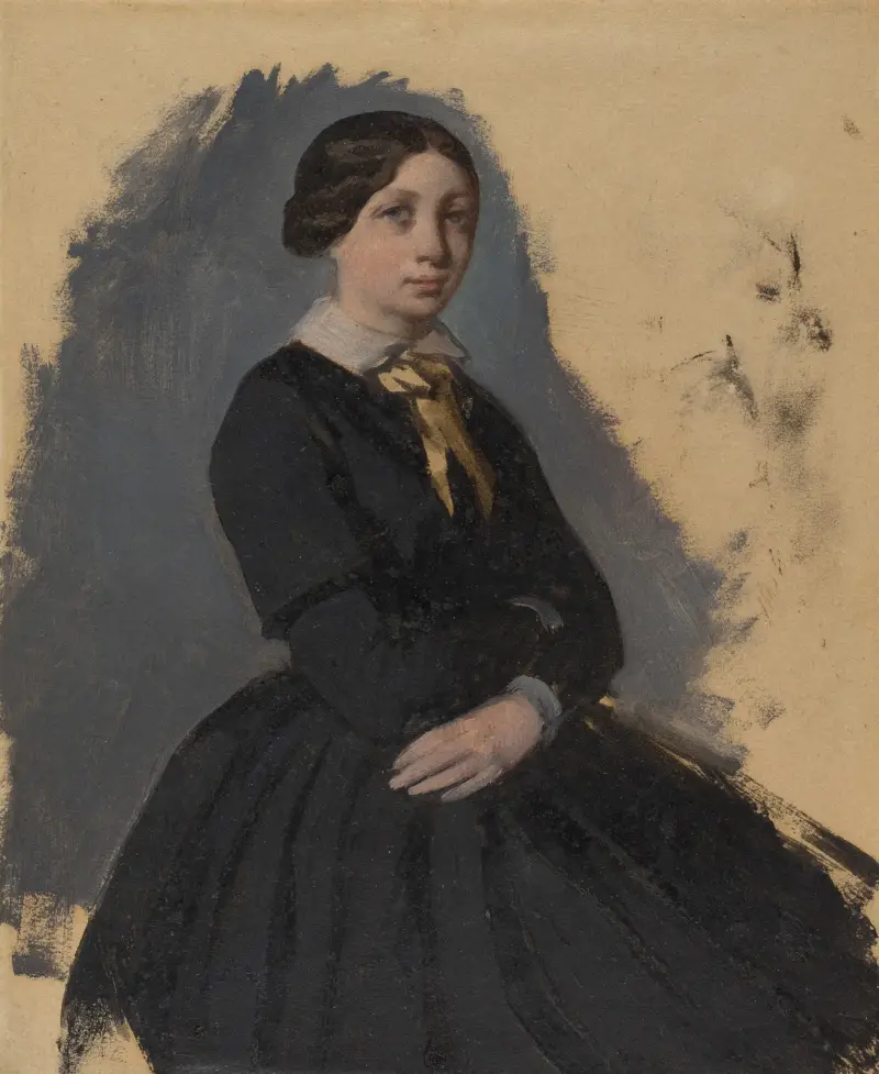 Ung kvinna i svart av Edgar Degas