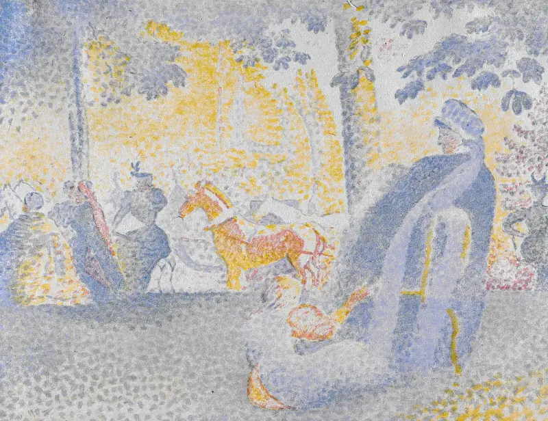 Aux Champs-Élysées (On the Champs-Élysées) av Henri-Edmond Cross