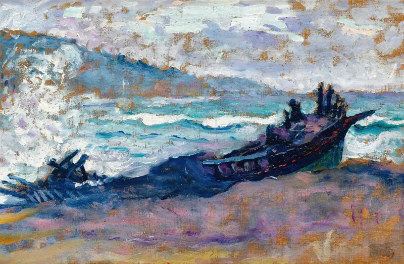 Boote am Strand von Henri-Edmond Cross