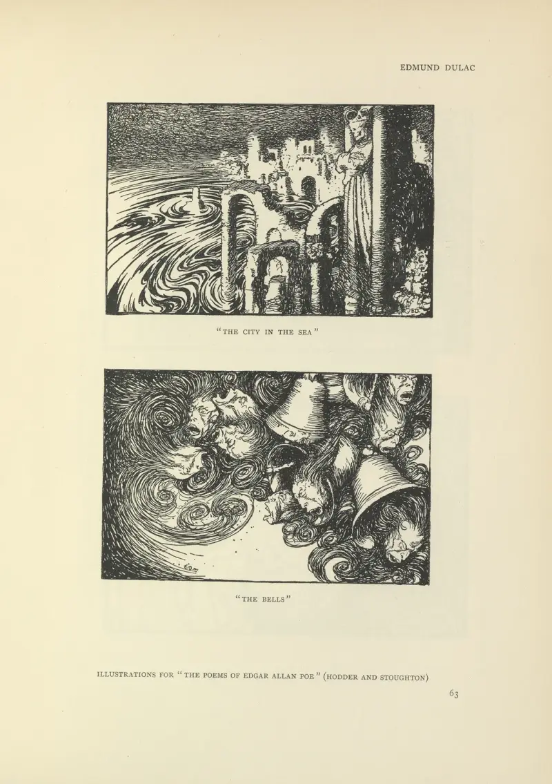 Die Stadt im Meer; Die Glocken – Die Gedichte von Edgar Allan Poe von Edmund Dulac
