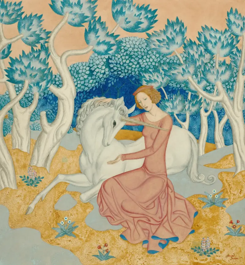 Jungfrun och enhörningen av Edmund Dulac