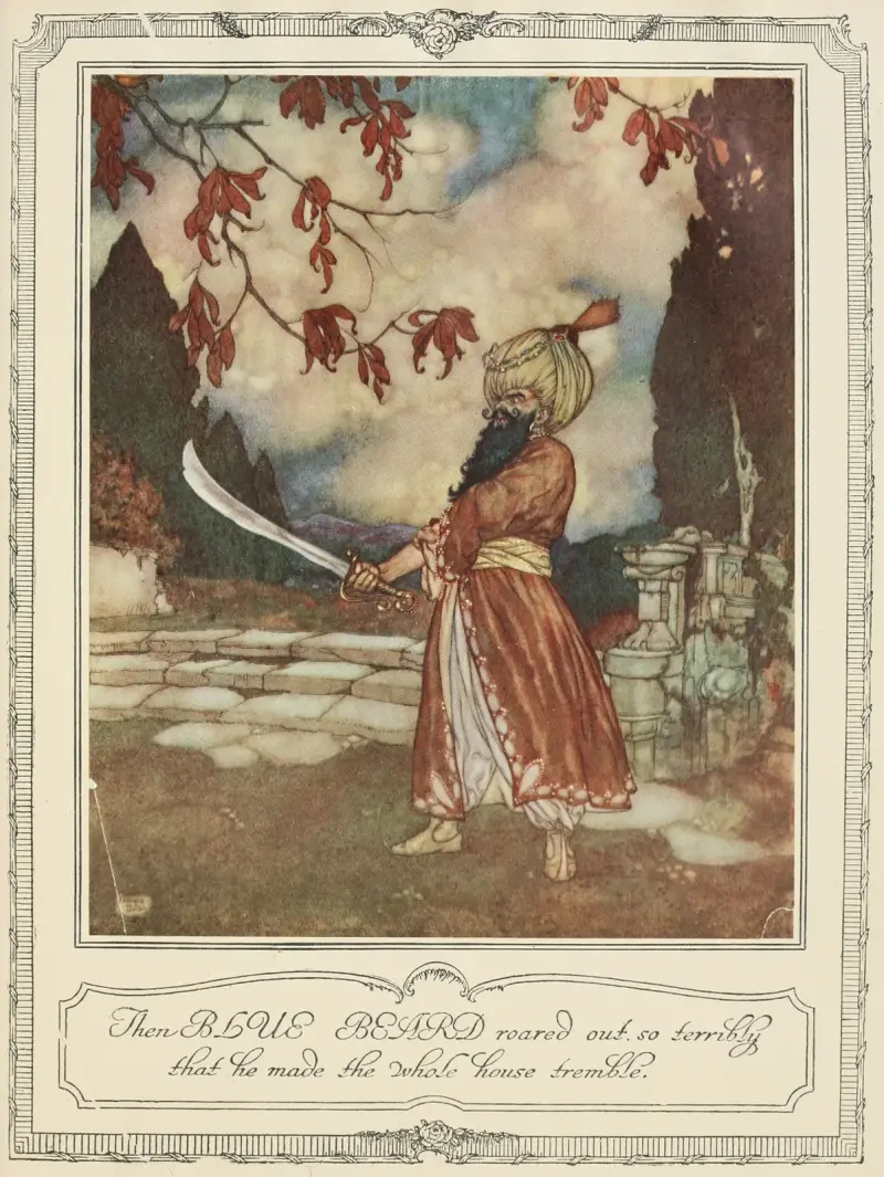 Wtedy Sinobrody ryknął tak straszliwie, że zatrząsł się cały dom, Edmund Dulac