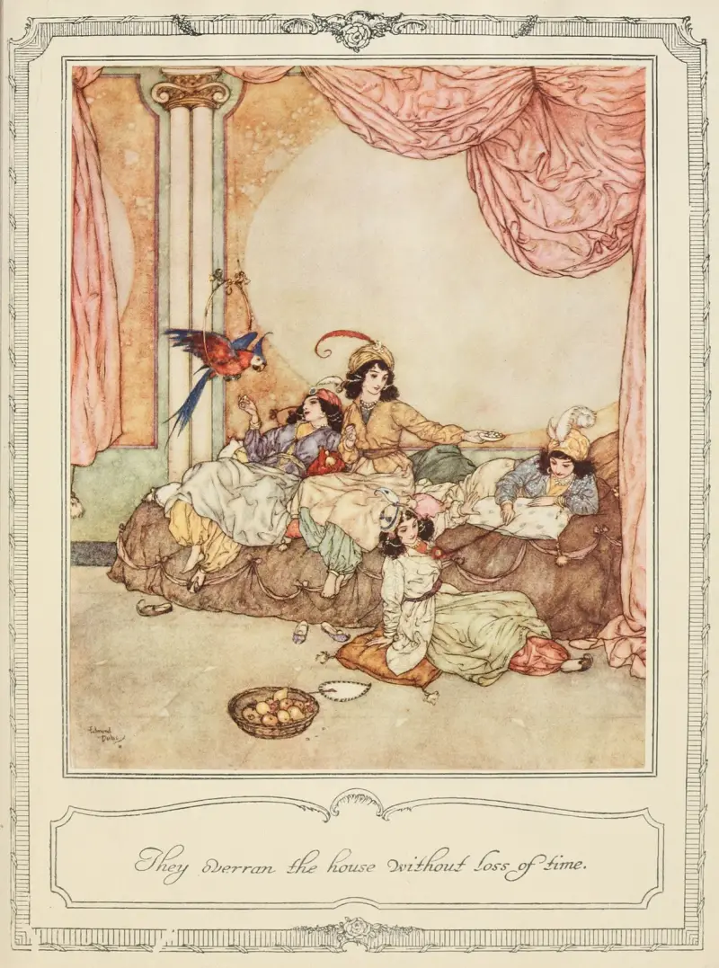 De tog över huset utan att förlora tid, 1910 – nr 1 av Edmund Dulac