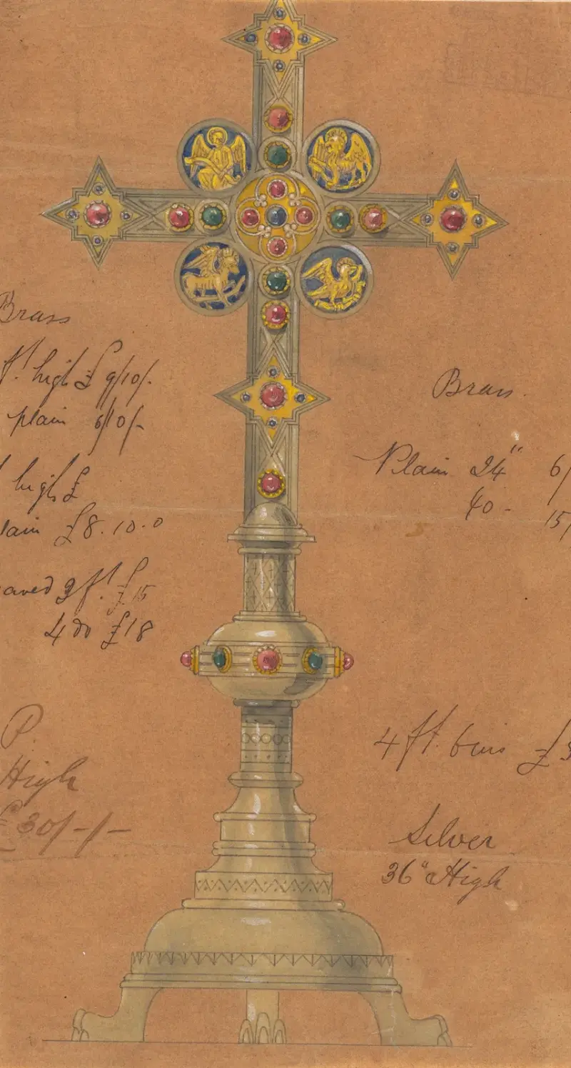 Entwurf für Jones and Willis, Metall- und Holzarbeiter sowie Kirchenmöbelhersteller aus Birmingham und London – Nr. 19 von George Edmund Street