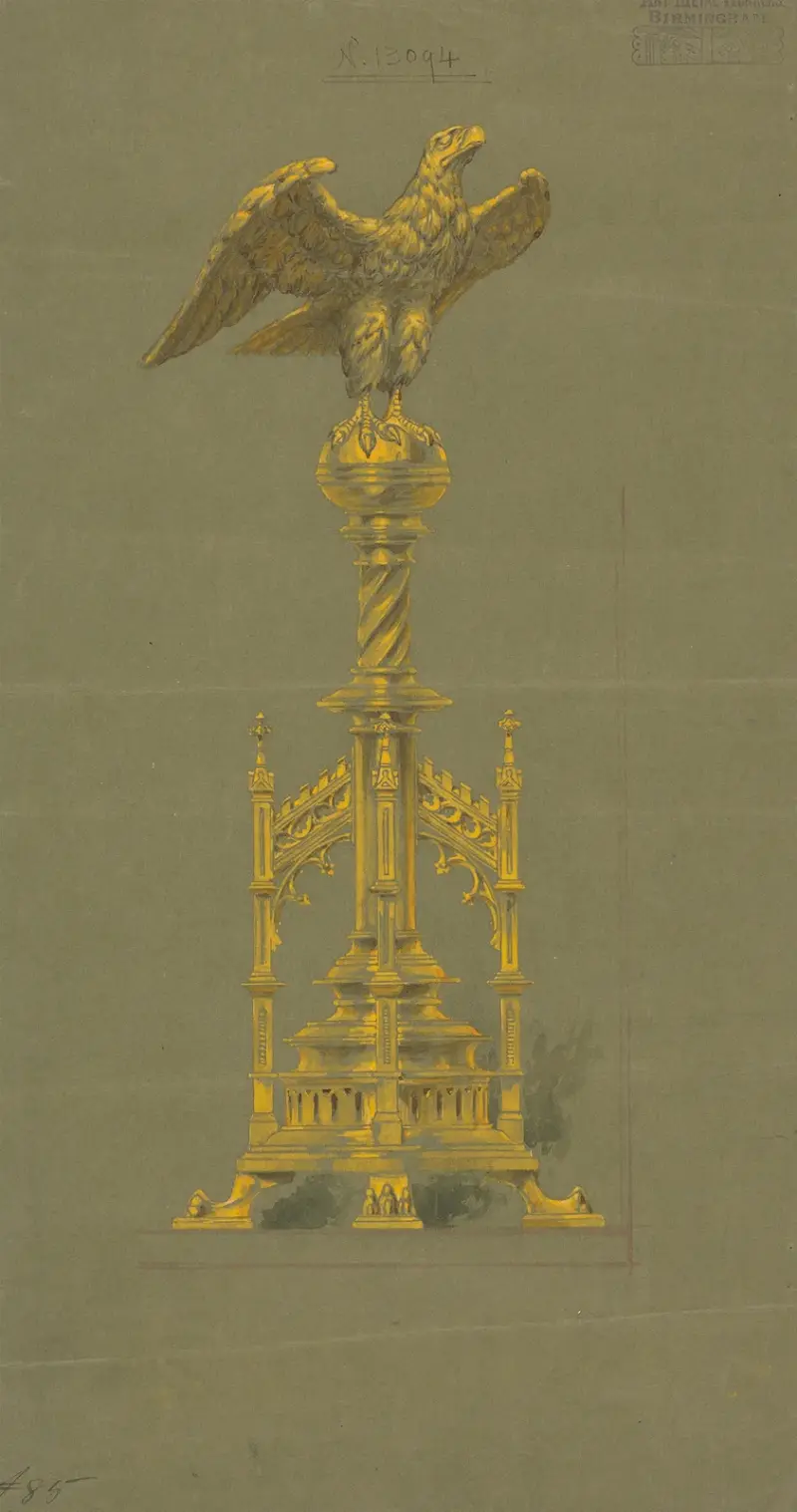 Entwurf für Jones und Willis, Metall- und Holzarbeiter und Kirchenmöbelhersteller aus Birmingham und London – Nr. 21 von George Edmund Street