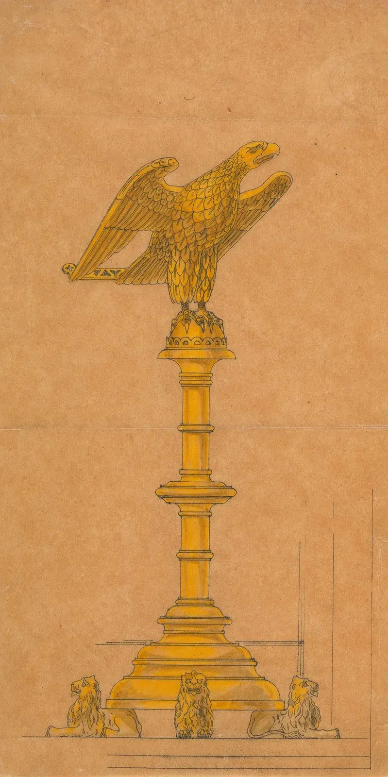 Entwurf für Jones and Willis, Metall- und Holzarbeiter und Hersteller von Kirchenmöbeln aus Birmingham und London – Nr. 23 von George Edmund Street