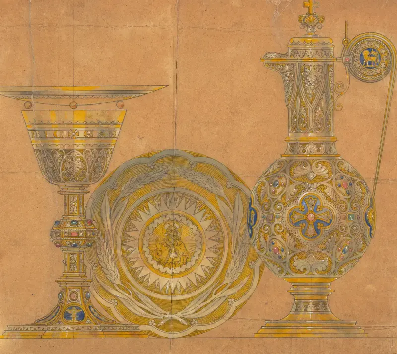 Design executed for Jones and Willis, metal and wood-workers and church furniture manufacturers of Birmingham and London – nr 5 av George Edmund Street