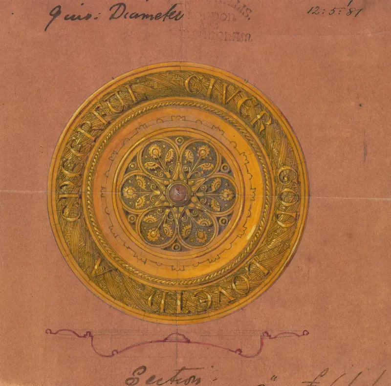 Designs executed for Jones and Willis, metal and wood-workers and church furniture manufacturers of Birmingham and London 6 av George Edmund Street