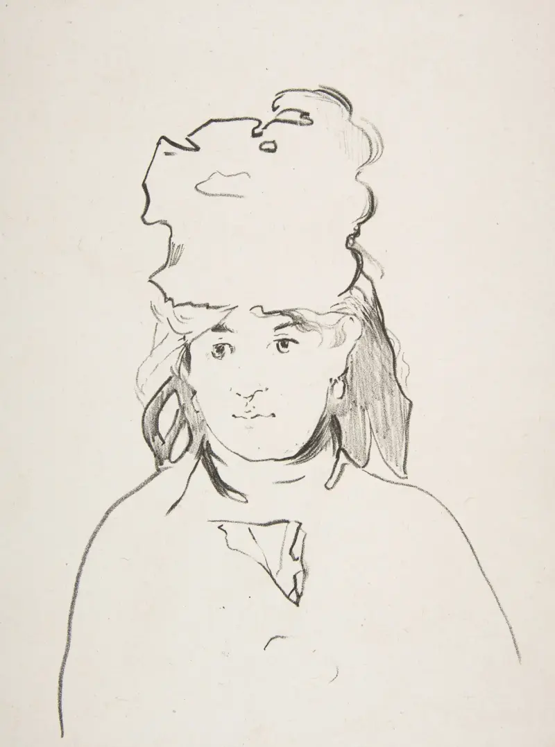 Berthe Morisot (im Silhouettenprofil), 1872 – Nr. 2 von Édouard Manet