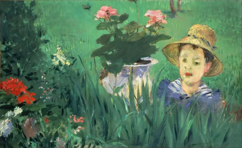Boy In Flowers (Jacques Hoschedé) av Édouard Manet
