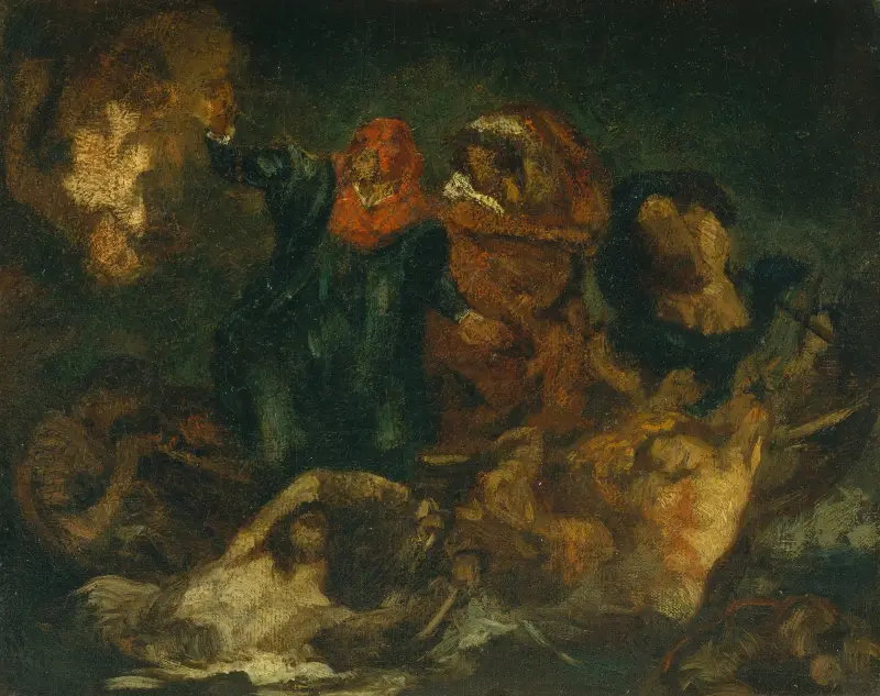 Kopia efter Delacroix 'Dantes bark' av Édouard Manet