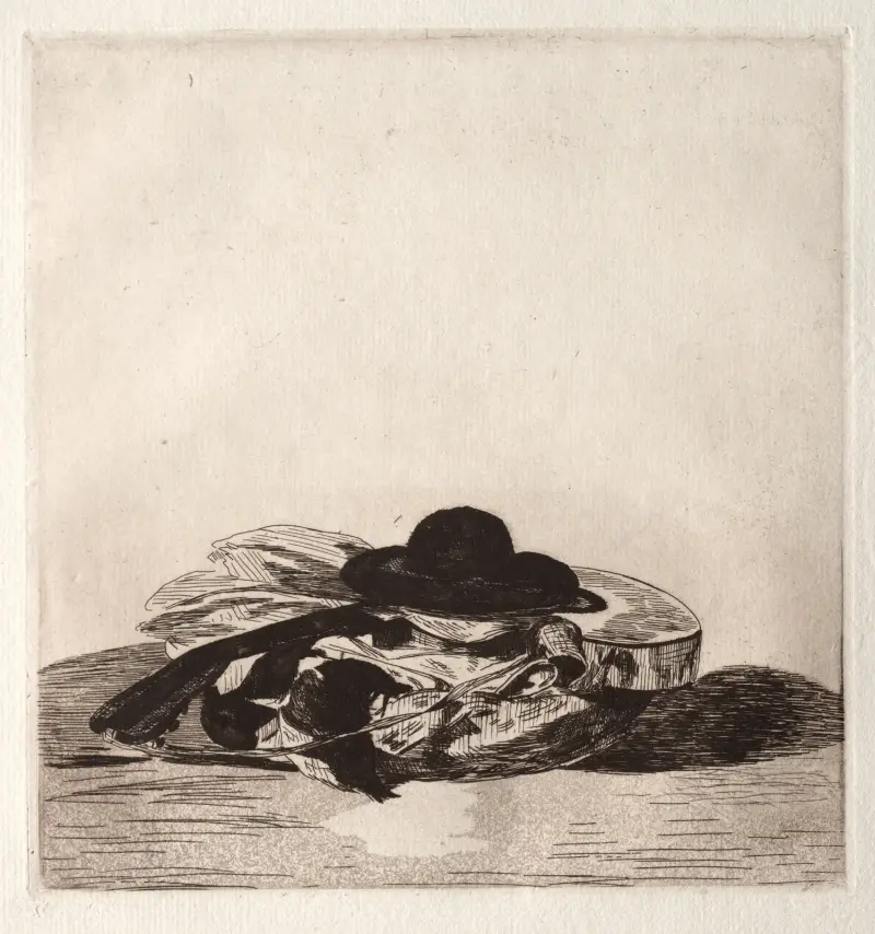 Hat and Guitar av Édouard Manet