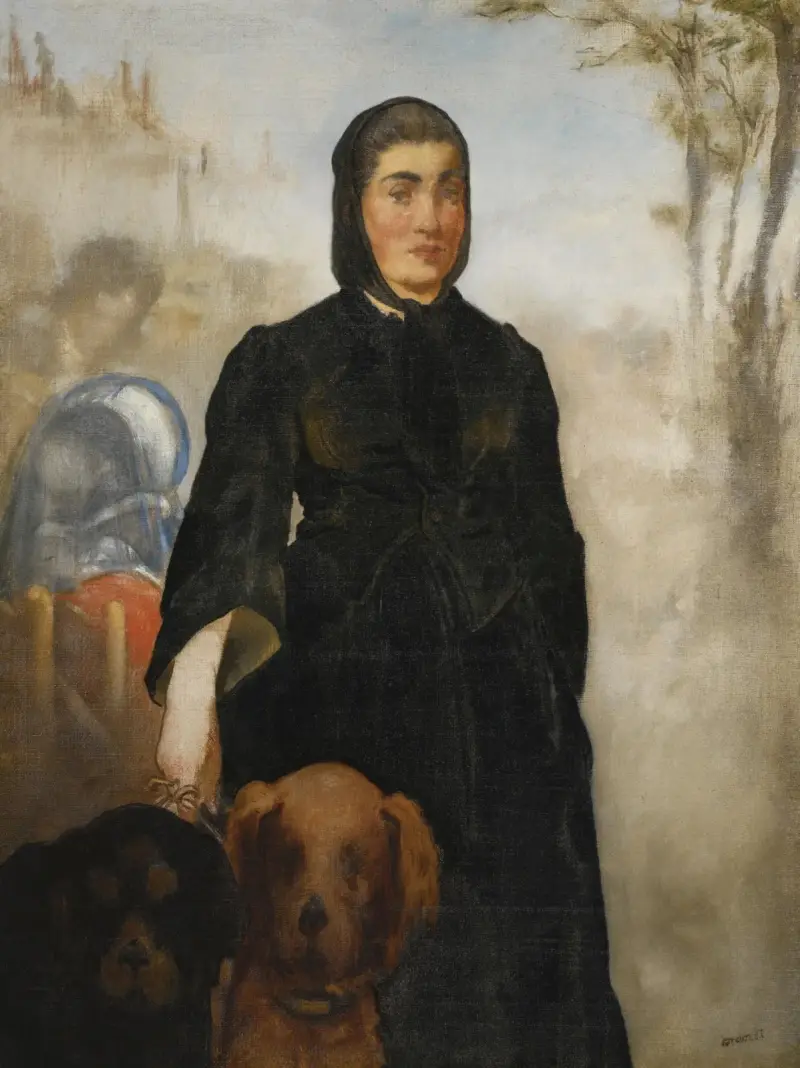 Kvinnan med hundarna av Édouard Manet