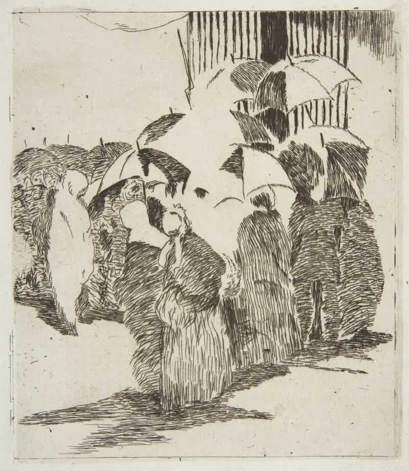 Kö framför slaktarbutiken, 1870 – nr 2 av Édouard Manet
