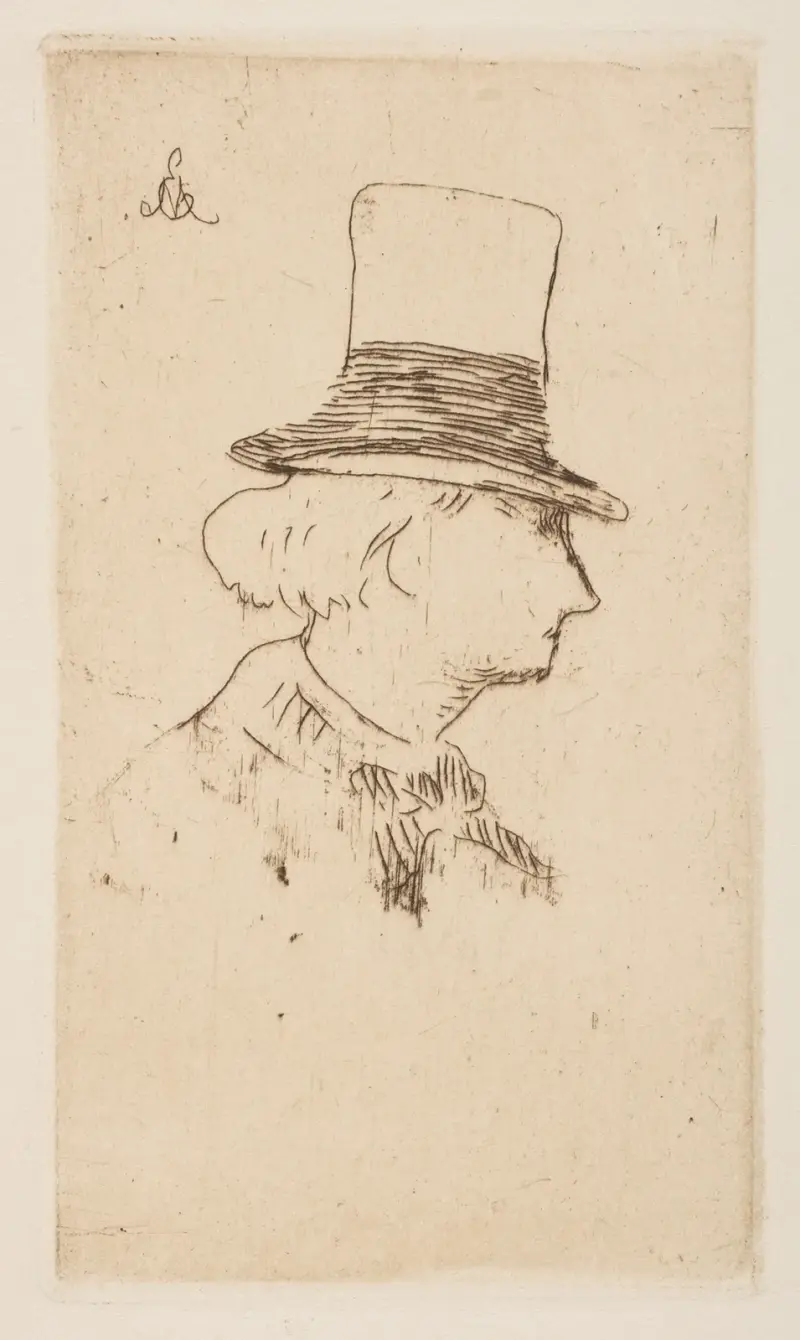 Porträtt av Charles Baudelaire, i profil av Édouard Manet