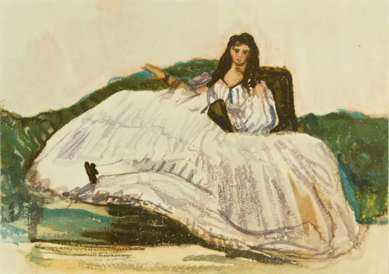Porträtt av Jeanne Duval eller Kvinna med solfjäder av Édouard Manet