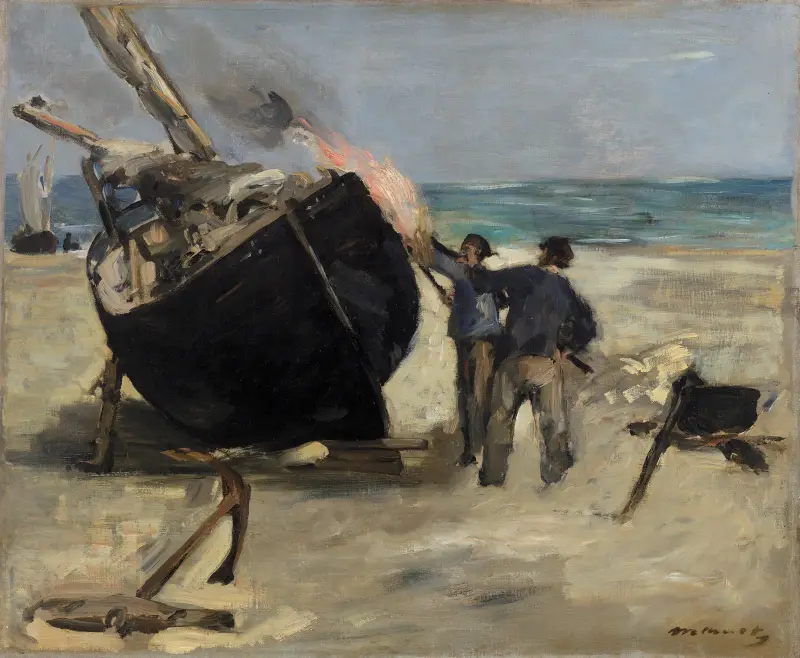 Das Teeren des Bootes von Édouard Manet