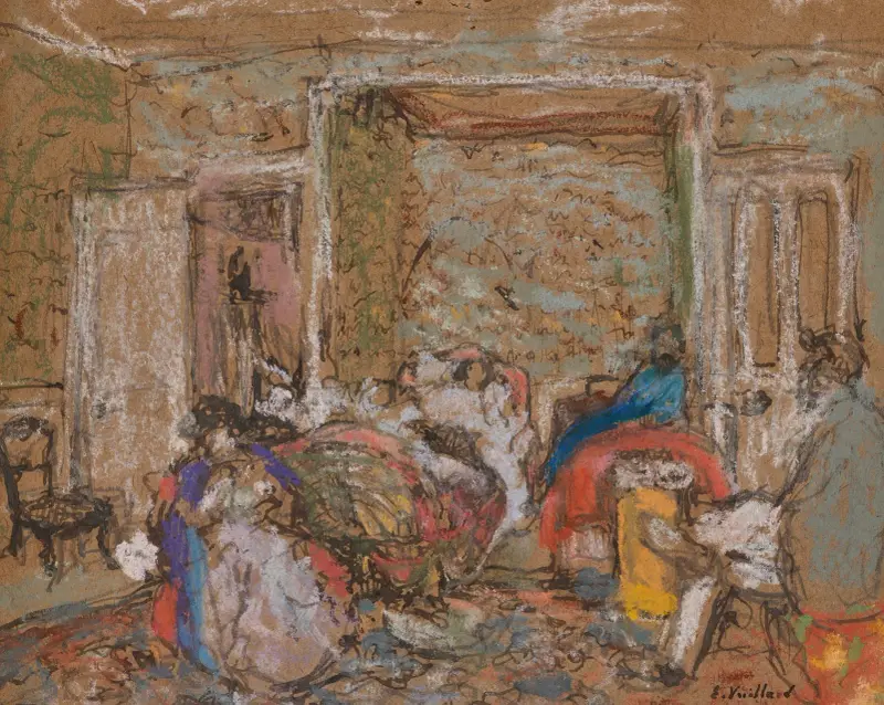 Zimmer in Amfreville, Madame Hessel krank von Édouard Vuillard