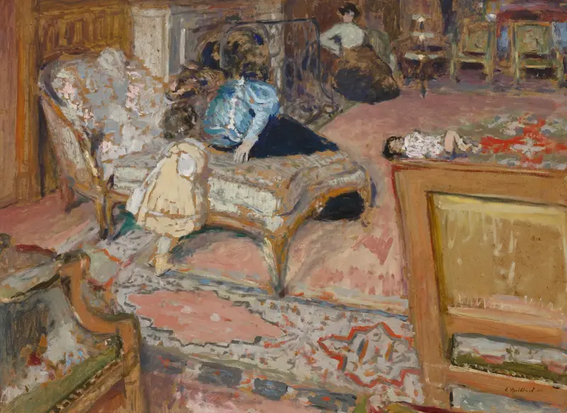 Confidence, barnen Bernheim i salongen av Édouard Vuillard