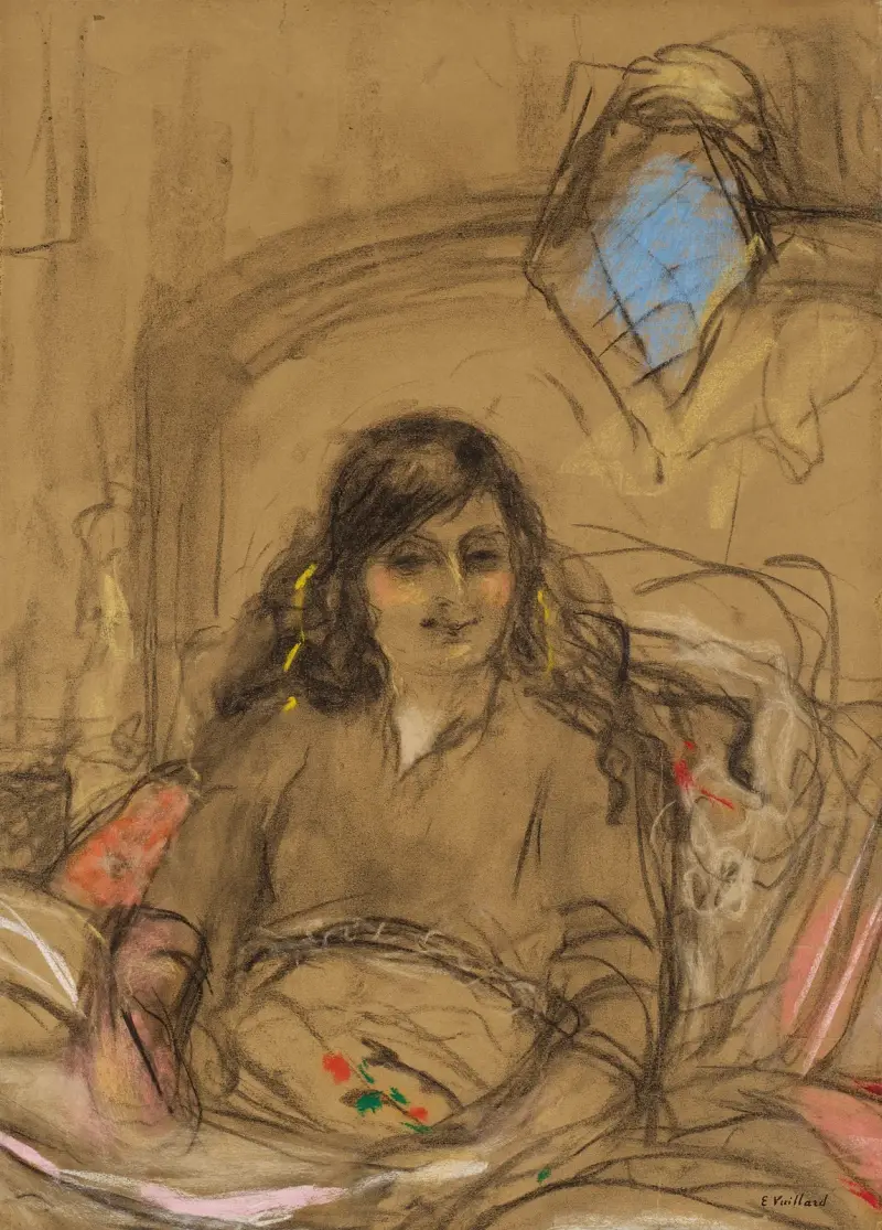 Studie till porträtt av grevinnan Anna de Noailles av Édouard Vuillard