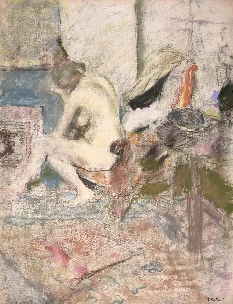 Naken kvinna nära öppna spisen av Édouard Vuillard