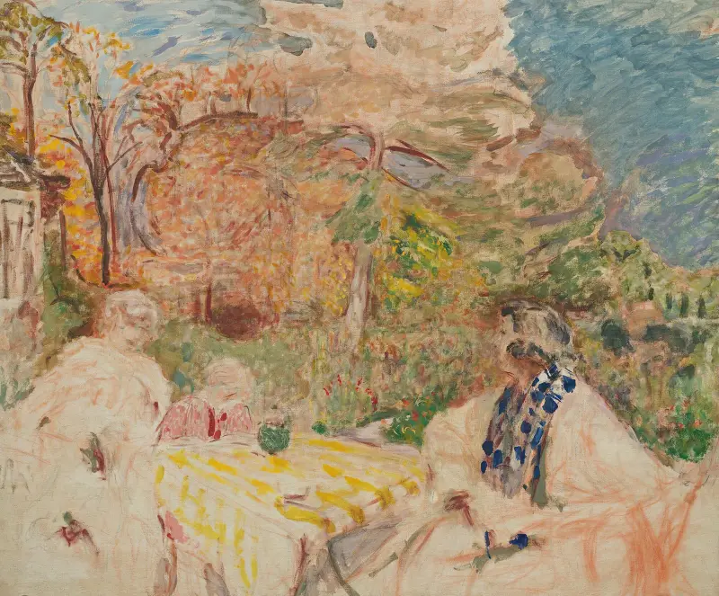 Kvinnor och barn vid Cézannes trädgård av Édouard Vuillard