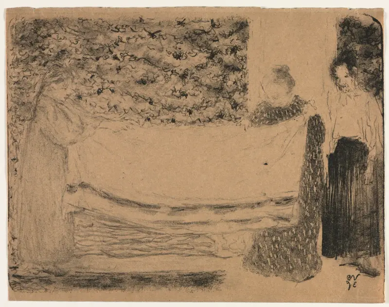 Folding the Linen av Édouard Vuillard