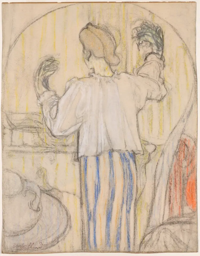 Framför spegeln av Édouard Vuillard
